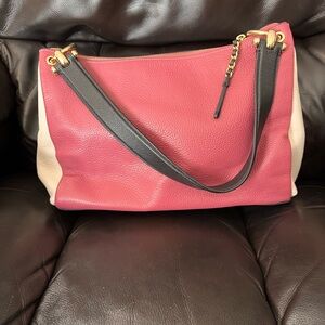 Elegant Pink and Black Coach Women's Bag